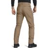 CQR Men’s Softshell Fleece Lined Winter Hiking Pants, Water Resistant Insulated Thermal, Outdoor Tactical Warm Snow Ski Pants(Side Zipper Pocket Coyote)