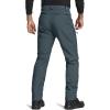 CQR Men’s Softshell Fleece Lined Winter Hiking Pants, Water Resistant Insulated Thermal, Outdoor Tactical Warm Snow Ski Pants(Side Zipper Pocket Grey)