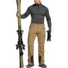 CQR Men’s Softshell Fleece Lined Winter Hiking Pants, Water Resistant Insulated Thermal, Outdoor Tactical Warm Snow Ski Pants(Teton Alpha Cougar)