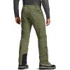 CQR Men’s Softshell Fleece Lined Winter Hiking Pants, Water Resistant Insulated Thermal, Outdoor Tactical Warm Snow Ski Pants(Teton Alpha Soil Green)