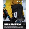 CQR Men’s Softshell Fleece Lined Winter Hiking Pants, Water Resistant Insulated Thermal, Outdoor Tactical Warm Snow Ski Pants(Teton Black)