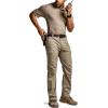 CQR Men’s Utility Flex Cargo Pants, Classic-Fit Casual Stretch Work Pants, Water Resistant Lightweight Tactical Hiking Pants(Sentinel Alamo Khaki)