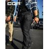 CQR Men’s Utility Flex Cargo Pants, Classic-Fit Casual Stretch Work Pants, Water Resistant Lightweight Tactical Hiking Pants(Sentinel Black)