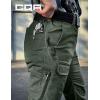 CQR Men’s Utility Flex Cargo Pants, Classic-Fit Casual Stretch Work Pants, Water Resistant Lightweight Tactical Hiking Pants(Sentinel Green Kelp)