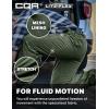CQR Men’s Utility Flex Cargo Pants, Classic-Fit Casual Stretch Work Pants, Water Resistant Lightweight Tactical Hiking Pants(Sentinel Green Kelp)