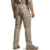 CQR Men’s Utility Flex Cargo Pants, Classic-Fit Casual Stretch Work Pants, Water Resistant Lightweight Tactical Hiking Pants(Tac Alamo Khaki)
