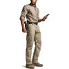 CQR Men’s Utility Flex Cargo Pants, Classic-Fit Casual Stretch Work Pants, Water Resistant Lightweight Tactical Hiking Pants(Tac Alamo Khaki)