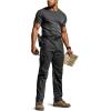 CQR Men’s Utility Flex Cargo Pants, Classic-Fit Casual Stretch Work Pants, Water Resistant Lightweight Tactical Hiking Pants(Tac Black)