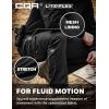 CQR Men’s Utility Flex Cargo Pants, Classic-Fit Casual Stretch Work Pants, Water Resistant Lightweight Tactical Hiking Pants(Tac Black)