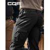 CQR Men’s Utility Flex Cargo Pants, Classic-Fit Casual Stretch Work Pants, Water Resistant Lightweight Tactical Hiking Pants(Tac Black)