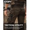 CQR Women’s Flex Stretch Tactical Pants, Water Resistant Ripstop Cargo Work Pants with Pockets for Outdoor & Hiking(Captain Dark Brown)