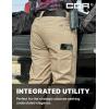 CQR Women’s Flex Stretch Tactical Pants, Water Resistant Ripstop Cargo Work Pants with Pockets for Outdoor & Hiking(Khaki)