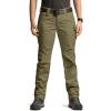CQR Women’s Flex Stretch Tactical Pants, Water Resistant Ripstop Cargo Work Pants with Pockets for Outdoor & Hiking(Vanguard Soil Green)