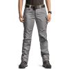 CQR Women’s Flex Stretch Tactical Pants, Water Resistant Ripstop Cargo Work Pants with Pockets for Outdoor & Hiking(Vanguard Stone)
