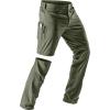 CQR Men’s Convertible Cargo Tactical Pants, Water Resistant Outdoor Hiking Pants, Zip Off Lightweight Stretch Work Pants(Rocky Fuscous Green)