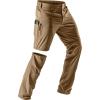 CQR Men’s Convertible Cargo Tactical Pants, Water Resistant Outdoor Hiking Pants, Zip Off Lightweight Stretch Work Pants(Rocky Hazelnut)