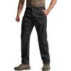 CQR Men’s Convertible Cargo Tactical Pants, Water Resistant Outdoor Hiking Pants, Zip Off Lightweight Stretch Work Pants(Runyon Black)