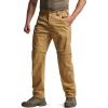 CQR Men’s Convertible Cargo Tactical Pants, Water Resistant Outdoor Hiking Pants, Zip Off Lightweight Stretch Work Pants(Runyon Cougar)