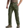 CQR Men’s Convertible Cargo Tactical Pants, Water Resistant Outdoor Hiking Pants, Zip Off Lightweight Stretch Work Pants(Runyon Green Kelp)