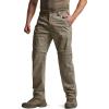 CQR Men’s Convertible Cargo Tactical Pants, Water Resistant Outdoor Hiking Pants, Zip Off Lightweight Stretch Work Pants(Runyon Sandstorm)