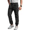 CQR Men’s Flex Lightweight Joggers, Elastic Waist Drawstring Casual Pants, Tapered Fit Water Resistant Outdoor Cargo Pants(Squad Black)
