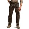 CQR Men’s Flex Stretch Tactical Pants, Water Resistant Ripstop Cargo Pants, Lightweight EDC Outdoor Work Hiking Pants(Intense Dark Brown)