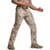CQR Men’s Flex Stretch Tactical Pants, Water Resistant Ripstop Cargo Pants, Lightweight EDC Outdoor Work Hiking Pants(Intense Marine Desert)