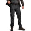 CQR Men’s Flex Stretch Tactical Pants, Water Resistant Ripstop Cargo Pants, Lightweight EDC Outdoor Work Hiking Pants(Sneak Black)