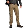 CQR Men’s Flex Stretch Tactical Pants, Water Resistant Ripstop Cargo Pants, Lightweight EDC Outdoor Work Hiking Pants(Sneak Cougar)