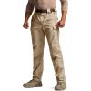 CQR Men’s Flex Stretch Tactical Pants, Water Resistant Ripstop Cargo Pants, Lightweight EDC Outdoor Work Hiking Pants(Tac-stretch Cargo Khaki)