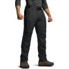 CQR Men’s Flex Stretch Tactical Pants, Water Resistant Ripstop Cargo Pants, Lightweight EDC Outdoor Work Hiking Pants(Tac-stretch Cargo Zip Black)