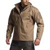 CQR Men’s Hooded Tactical Softshell Jacket, Water Resistant Fleece Lined Hoodie, Winter Outdoor Hunting Hiking Rain Wind(Modern Coyote)