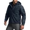 CQR Men’s Hooded Tactical Softshell Jacket, Water Resistant Fleece Lined Hoodie, Winter Outdoor Hunting Hiking Rain Wind(Operator X Pro Operator Navy)