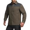 CQR Men’s Lightweight Insulated Jacket, Windproof Packable Water Resistant Warm Active Coat for Hiking Work Outdoor Tactical(Layer Shadow Grey & Tundra)