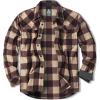 CQR Men’s Long Sleeve Heavyweight Fleece Shirts, Plaid Button Up Shirt, Warm Outdoor Casual Shirt with Pockets(Bush Blend Country Wine)