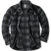 CQR Men’s Long Sleeve Heavyweight Fleece Shirts, Plaid Button Up Shirt, Warm Outdoor Casual Shirt with Pockets(Bush Blend Fog Grey)