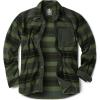 CQR Men’s Long Sleeve Heavyweight Fleece Shirts, Plaid Button Up Shirt, Warm Outdoor Casual Shirt with Pockets(Bush Blend Wild Forest)