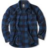 CQR Men’s Long Sleeve Heavyweight Fleece Shirts, Plaid Button Up Shirt, Warm Outdoor Casual Shirt with Pockets(Bush Blend Wind Blue)