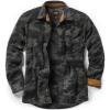 CQR Men’s Long Sleeve Heavyweight Fleece Shirts, Plaid Button Up Shirt, Warm Outdoor Casual Shirt with Pockets(One Pocket Urban Camo Black)