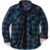 CQR Men’s Long Sleeve Heavyweight Fleece Shirts, Plaid Button Up Shirt, Warm Outdoor Casual Shirt with Pockets(Outland Blue)