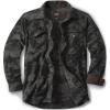 CQR Men’s Long Sleeve Heavyweight Fleece Shirts, Plaid Button Up Shirt, Warm Outdoor Casual Shirt with Pockets(Outland Camo Black)
