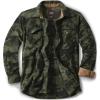 CQR Men’s Long Sleeve Heavyweight Fleece Shirts, Plaid Button Up Shirt, Warm Outdoor Casual Shirt with Pockets(Outland Camo Olive)