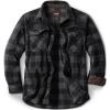 CQR Men’s Long Sleeve Heavyweight Fleece Shirts, Plaid Button Up Shirt, Warm Outdoor Casual Shirt with Pockets(Outland Charcoal)