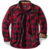 CQR Men’s Long Sleeve Heavyweight Fleece Shirts, Plaid Button Up Shirt, Warm Outdoor Casual Shirt with Pockets(Outland Red)