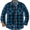 CQR Men’s Long Sleeve Heavyweight Fleece Shirts, Plaid Button Up Shirt, Warm Outdoor Casual Shirt with Pockets(Polar Fleece Blue)