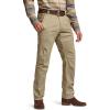 CQR Men’s Motion Utility Casual Pants, Regular Fit Lightweight Work Pants, Water Resistant Outdoor Stretch Pants with Pockets(Venture Alamo Khaki)