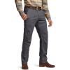CQR Men’s Motion Utility Casual Pants, Regular Fit Lightweight Work Pants, Water Resistant Outdoor Stretch Pants with Pockets(Venture Charcoal)