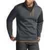 CQR Men’s Quarter Zip Utility Fleece Pullover, Outdoor Casual Thermal Sweater, Chest Zipper Pocket, Mock Neck Long Sleeve(Apex Charcoal)