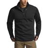 CQR Men’s Quarter Zip Utility Fleece Pullover, Outdoor Casual Thermal Sweater, Chest Zipper Pocket, Mock Neck Long Sleeve(Apex Heather Coal Black)