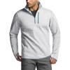 CQR Men’s Quarter Zip Utility Fleece Pullover, Outdoor Casual Thermal Sweater, Chest Zipper Pocket, Mock Neck Long Sleeve(Apex Light Grey)